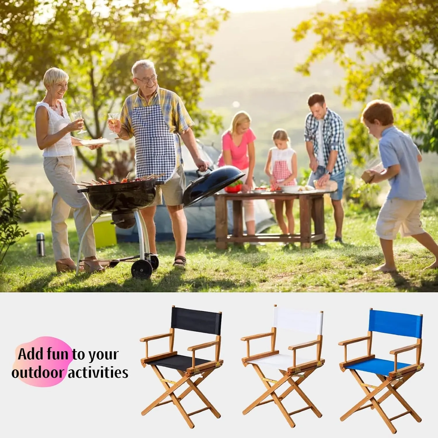 1 Set Director Chair Canvas Replacement with Wood Stick,21.2" L x 16.1" W Portable Replacement Cover Canvas for Directors Chair,Casual Home Director Chair Replacement Canvas (Rose Red)