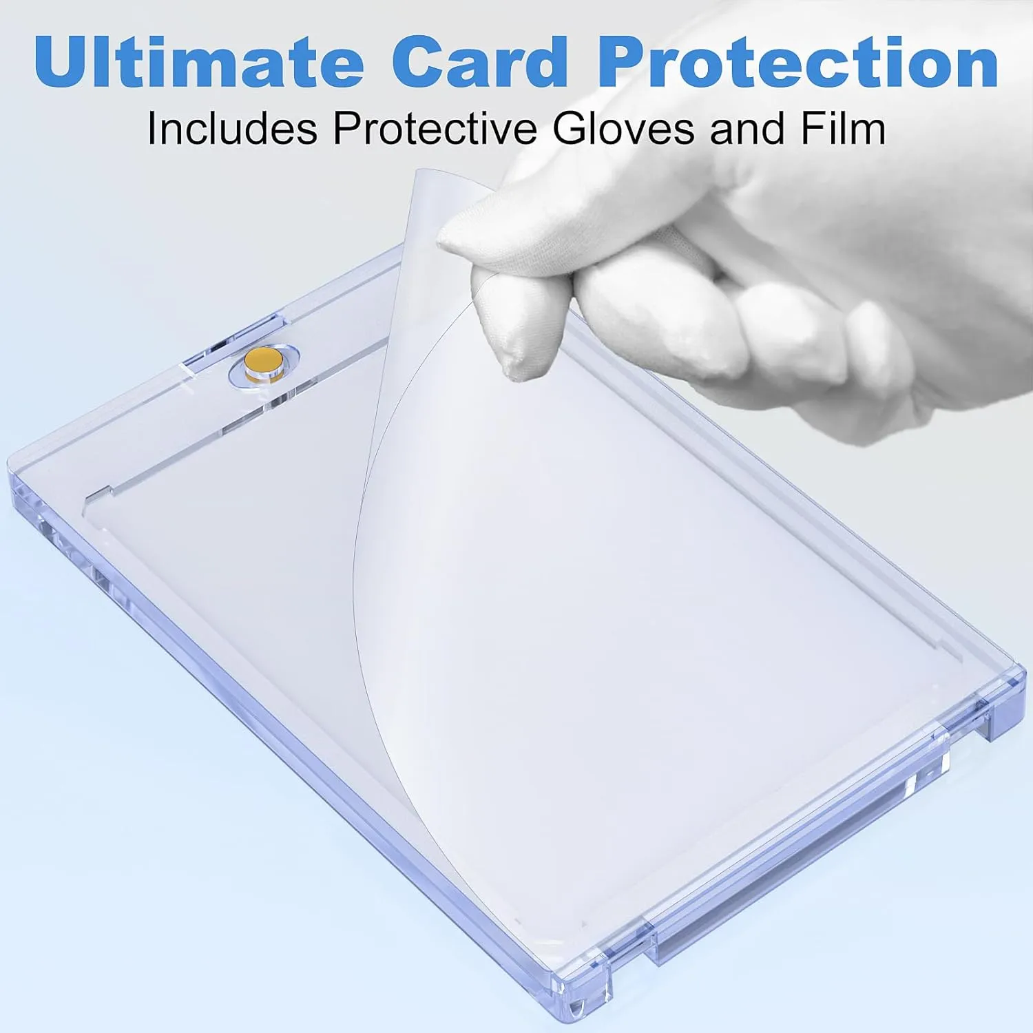100 ct Magnetic Card Holder for Trading Cards, 35pt Ultra Clear Baseball Card Protectors, Hard Plastic Protectors for Sports and Game Cards