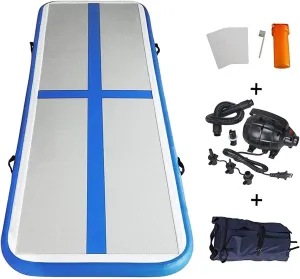 10ft/13ft/16ft/20ft Air Mat Tumble Track Inflatable Gymnastics Tumbling Track Mat with Electric Air Pump for Cheerleading/Practice/Beach/Park/Home use
