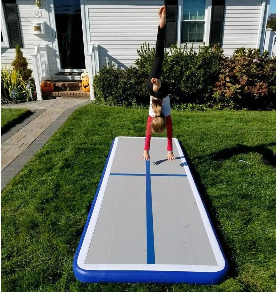 10ft/13ft/16ft/20ft Air Mat Tumble Track Inflatable Gymnastics Tumbling Track Mat with Electric Air Pump for Cheerleading/Practice/Beach/Park/Home use