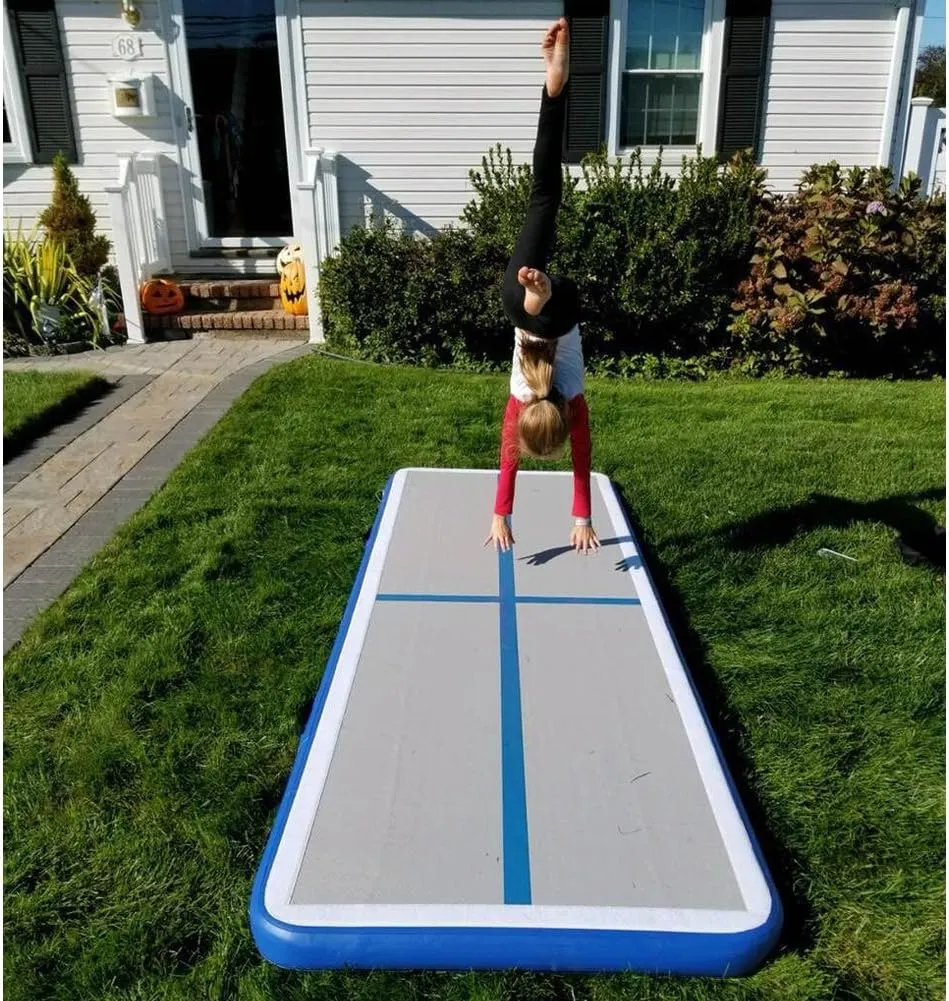 10ft/13ft/16ft/20ft Air Mat Tumble Track Inflatable Gymnastics Tumbling Track Mat with Electric Air Pump for Cheerleading/Practice/Beach/Park/Home use