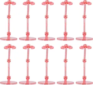 10PCS Action Figure Stands, Plastic Translucent Doll Model Supports, Display Holders for 6 Inch Dolls, Secure and Adjustable Bases with Accessories (plastic 4)