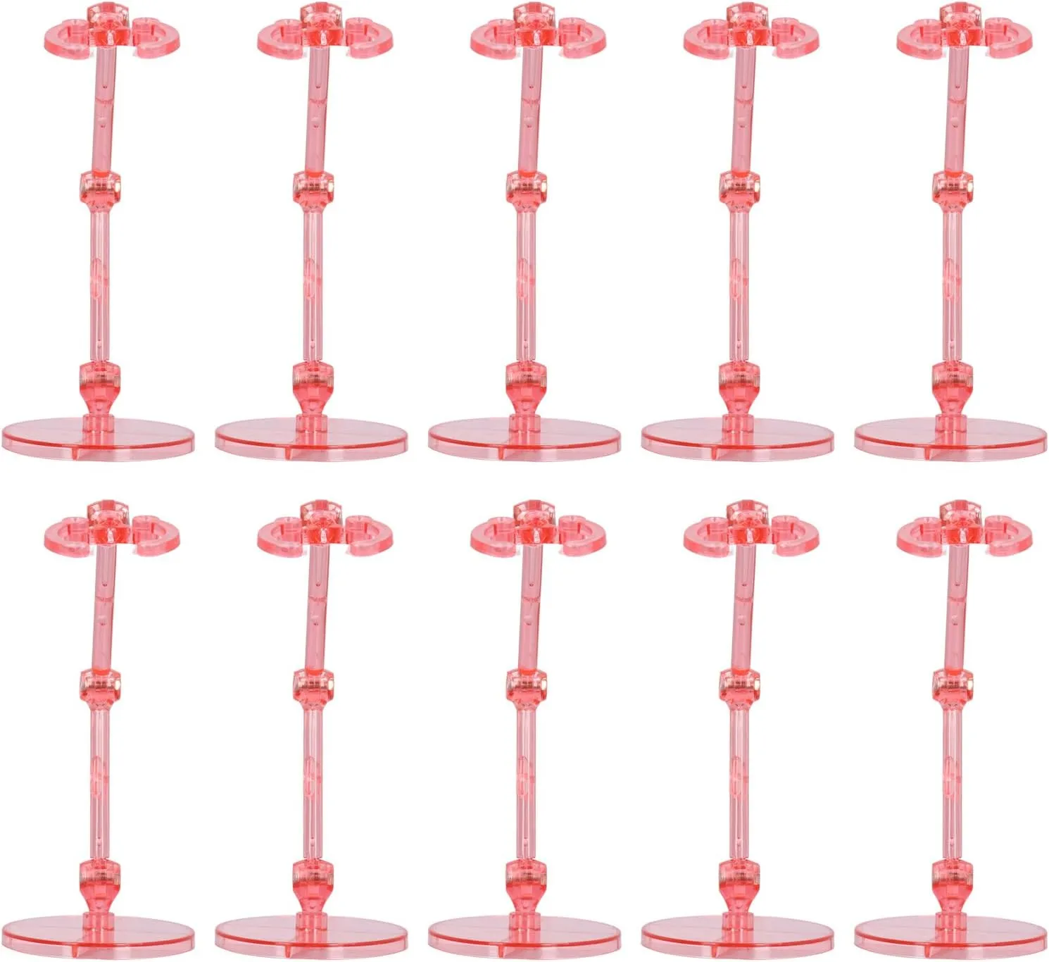 10PCS Action Figure Stands, Plastic Translucent Doll Model Supports, Display Holders for 6 Inch Dolls, Secure and Adjustable Bases with Accessories (plastic 4)