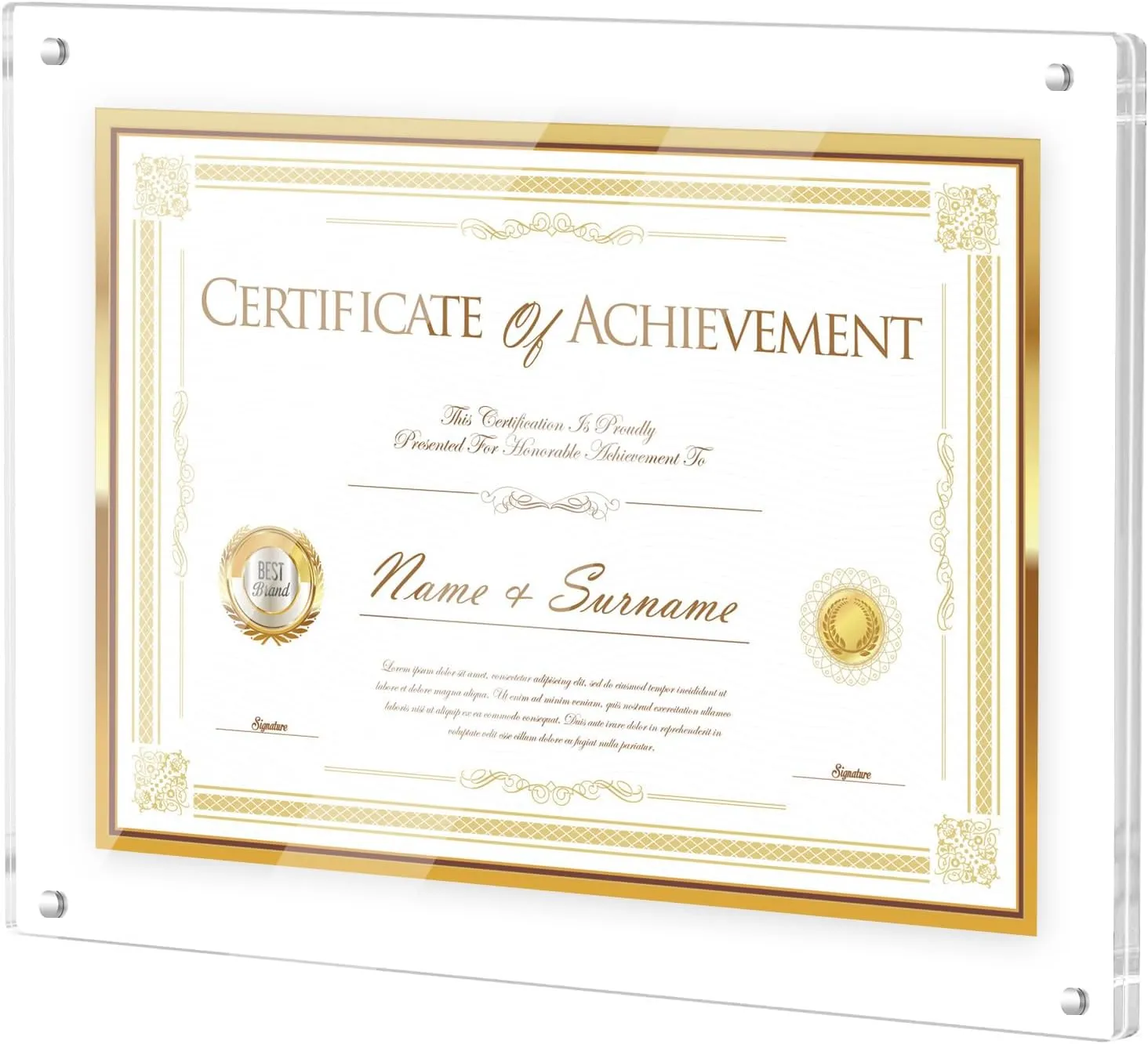 11x14 Acrylic Picture Frame, Fits 8.5x11 Picture, No Drill Wall Mounted Frameless Photo Frames, Self Adhesive Clear Magnetic Certificate Diploma Frames,Graduation Gift for Family Friends
