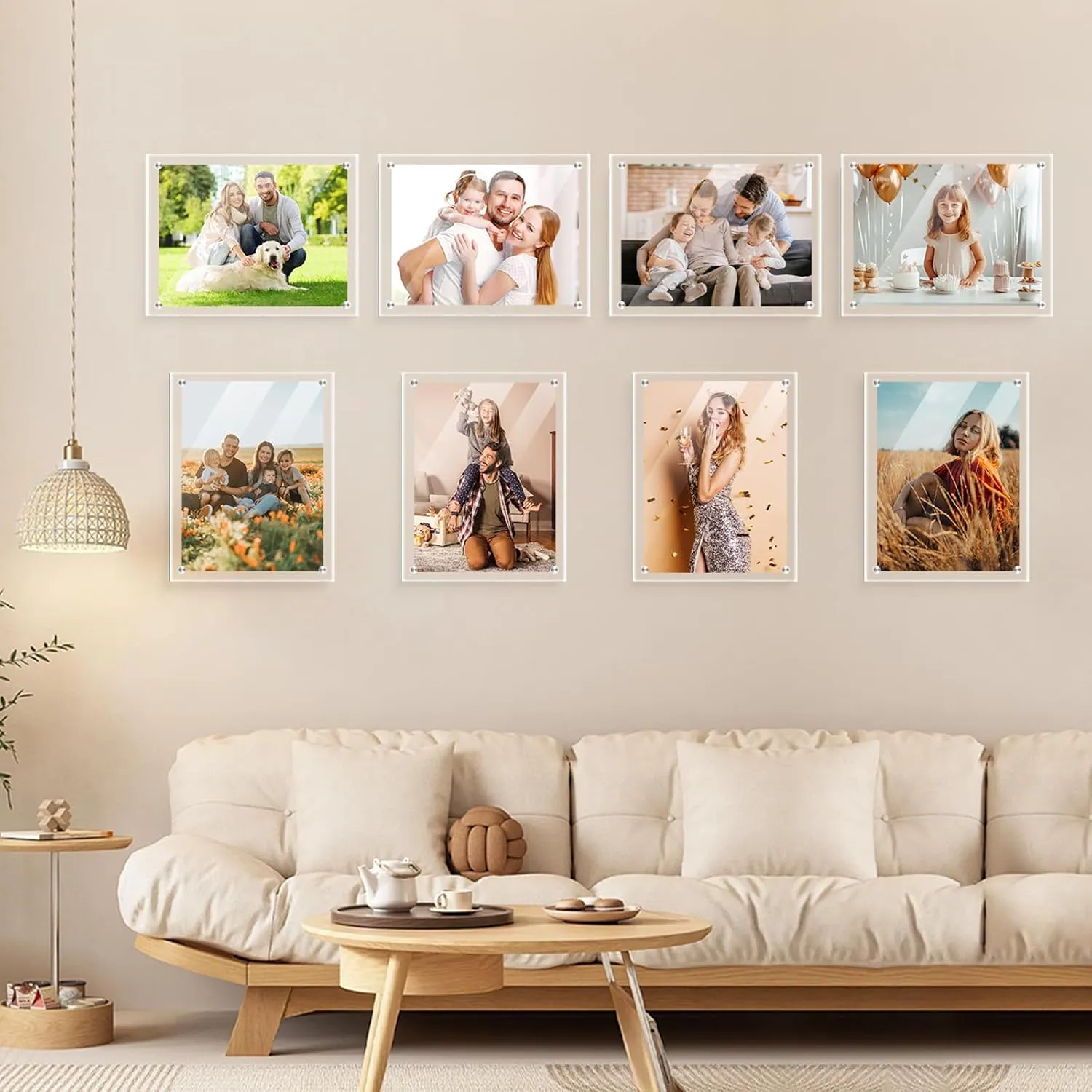11x14 Acrylic Picture Frame, Fits 8.5x11 Picture, No Drill Wall Mounted Frameless Photo Frames, Self Adhesive Clear Magnetic Certificate Diploma Frames,Graduation Gift for Family Friends