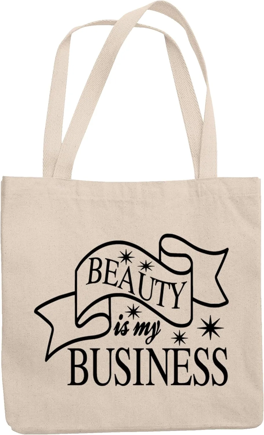 12oz Canvas Tote Bag - Beauty Is My Business, Beautician, Cosmetics Entrepreneur or Salon Owner Quote - Beauty Themed Merch for Makeup Artist or Cosmetologist, Gift for Makeup Lovers & Beauticians