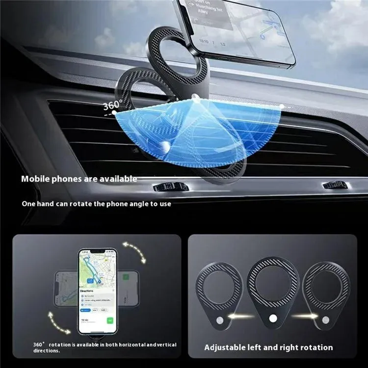 158E Car Air Vent Hook Mount 360 Degree Rotating Compatible with MagSafe Cell Phone Bracket