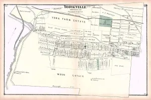 1875 Town Map of Yorkville Schuylkill County Pennsylvania (Material: 20" x 30" Canvas)