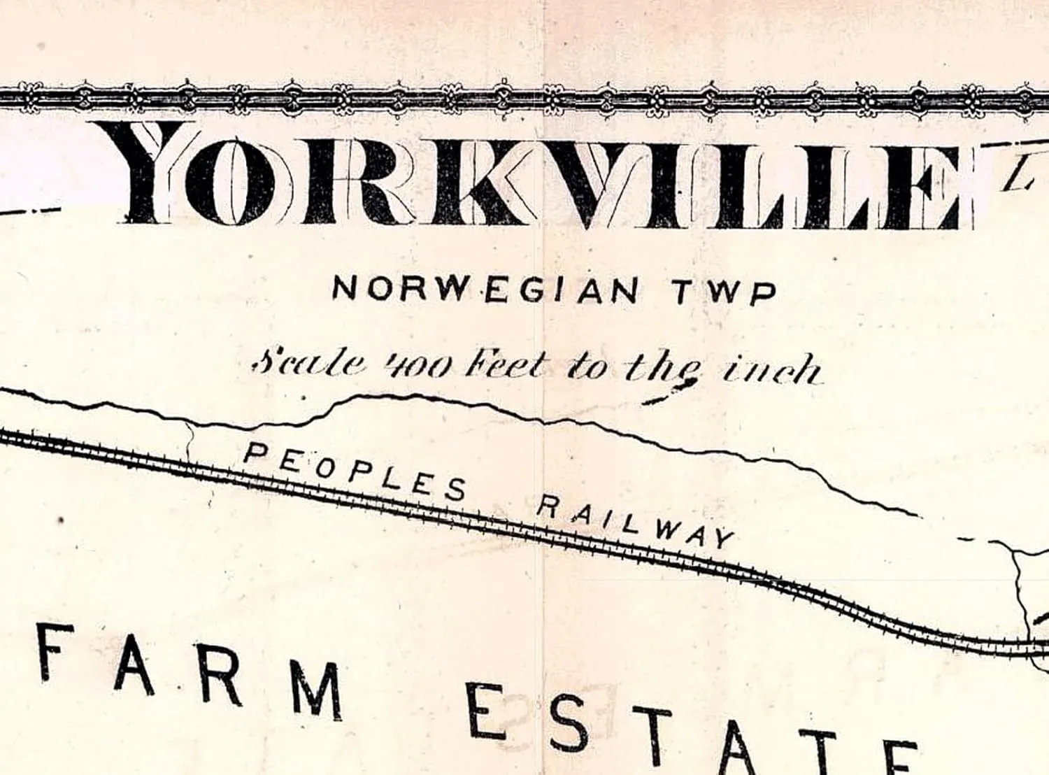 1875 Town Map of Yorkville Schuylkill County Pennsylvania (Material: 20" x 30" Canvas)