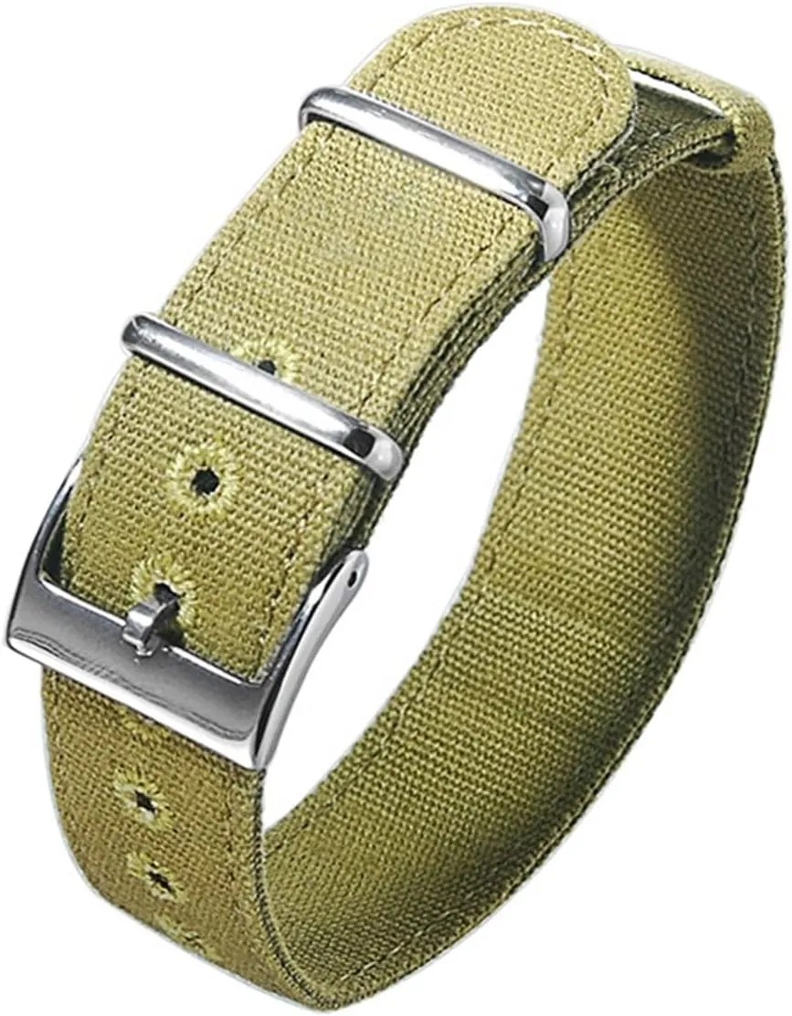 18mm 20mm 22mm Canvas army Khaki green military watch band strap