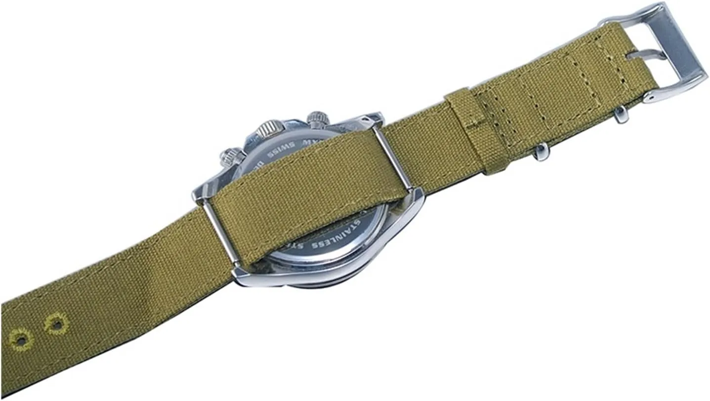 18mm 20mm 22mm Canvas army Khaki green military watch band strap