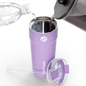 2-in-1 Hot & Cold Vacuum Insulated 30oz Tumblers, Stainless Steel Dual Chamber, Leak-Proof, BPA-Free, Cup Holder, Travel Coffee Mug, Split Cup, 2 Drink, 2 Sides, Water Bottle (Louie Lilac)