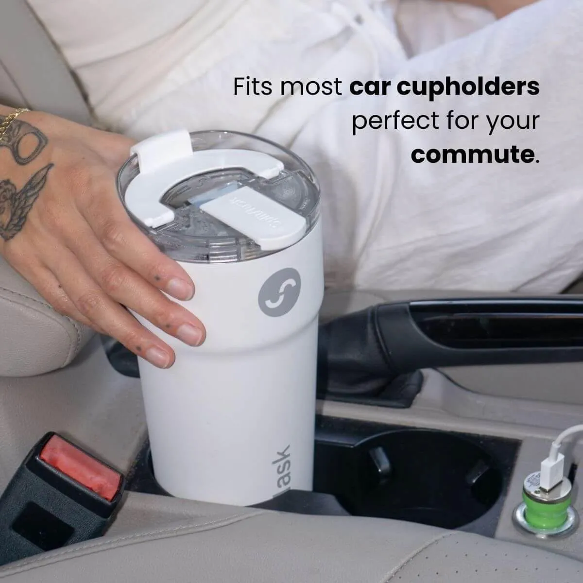 2-in-1 Hot & Cold Vacuum Insulated 30oz Tumblers, Stainless Steel Dual Chamber, Leak-Proof, BPA-Free, Cup Holder, Travel Coffee Mug, Split Cup, 2 Drink, 2 Sides, Water Bottle (Louie Lilac)