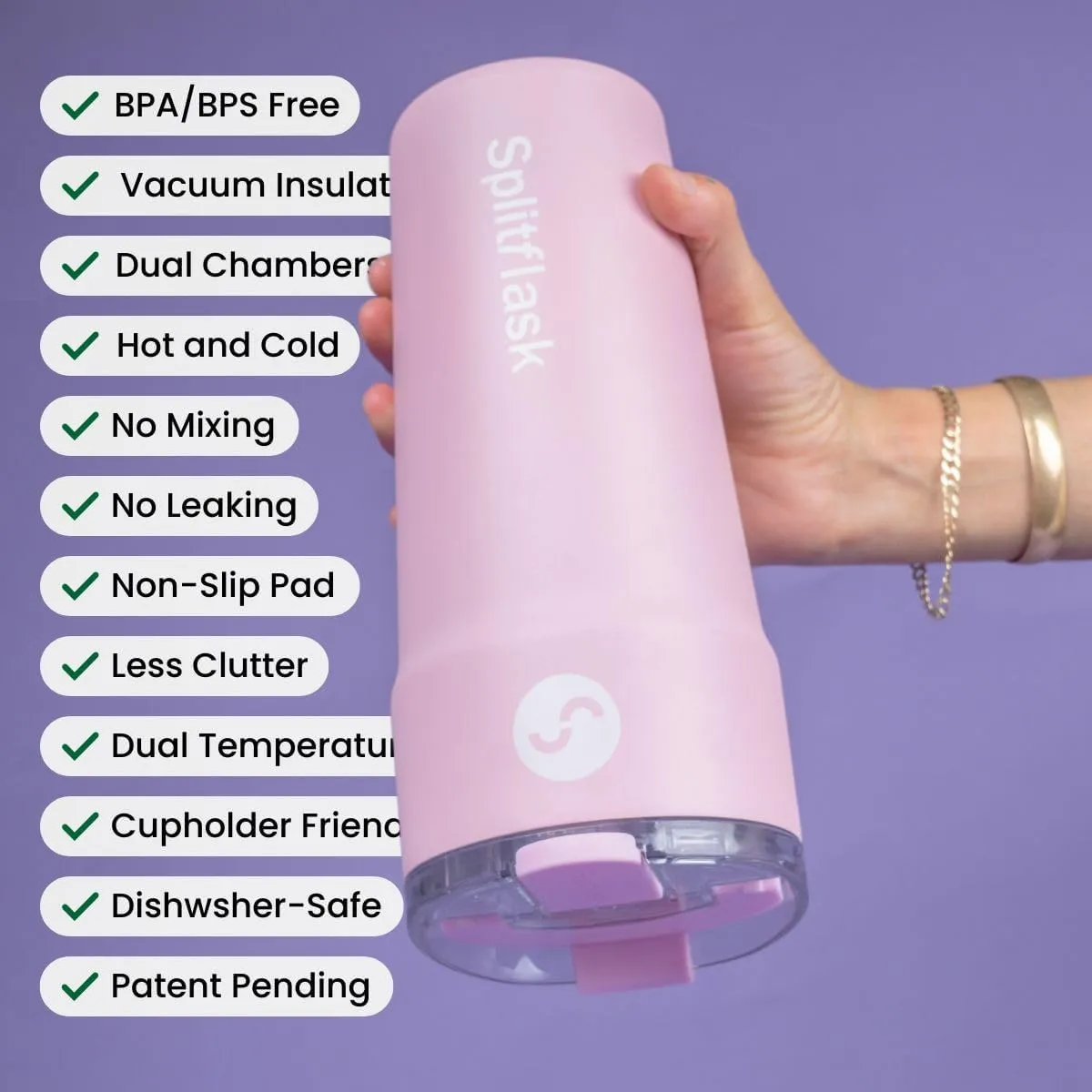 2-in-1 Hot & Cold Vacuum Insulated 30oz Tumblers, Stainless Steel Dual Chamber, Leak-Proof, BPA-Free, Fits Cup Holder, Travel Coffee Mug, Split Cup, 2 Drink, 2 Sides, Coffee & Water (Guy Green)