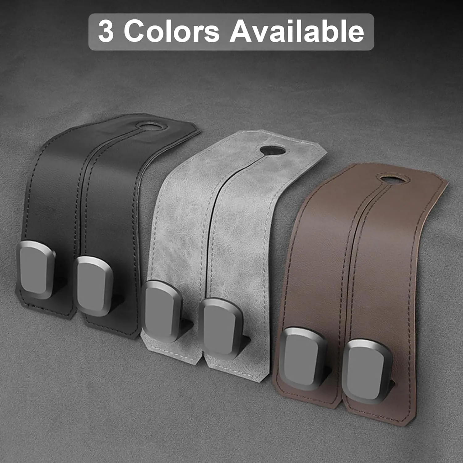 2 Pack Car Seat Headrest Hook for Suzuki Aerio Ciaz Equator Esteem Forenza Grand, Leather Purse Hook for Car Hooks for Headrest Seat Back Storage Organization Accessories,A/Black