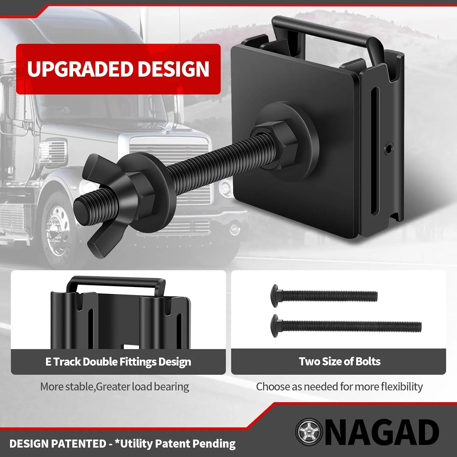 2 Pack E Track Spare Tire Holder Mounts, Upgrade Etrack Double Fittings Spare Wheel Carrier for Enclosed Trailers, Garages, Trucks, Warehouses and Semis, E-Track Rail Accessories for E Track System