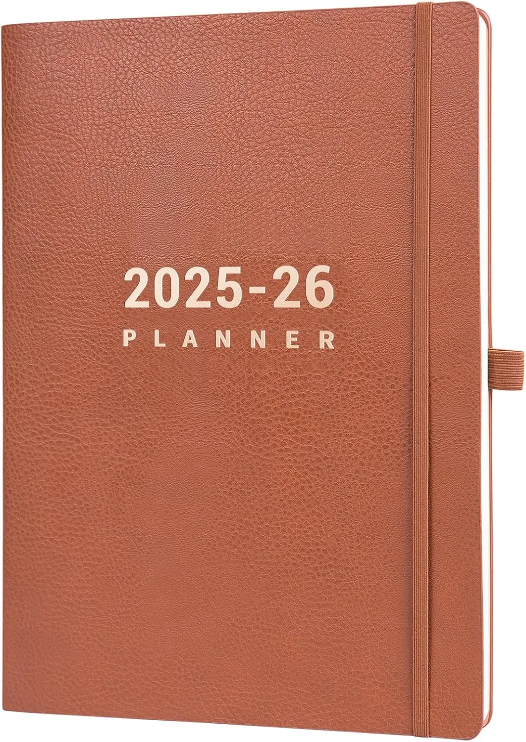 2025-2026 Planner - July 2025 - June 2026, Planner 2025-2026 Daily Weekly and Monthly, 8.5" x 11", Pen Holder, Calendar Stickers, Pocket, 25 Notes Pages, Faux Leather Cover, A4 Premium Paper - Brown