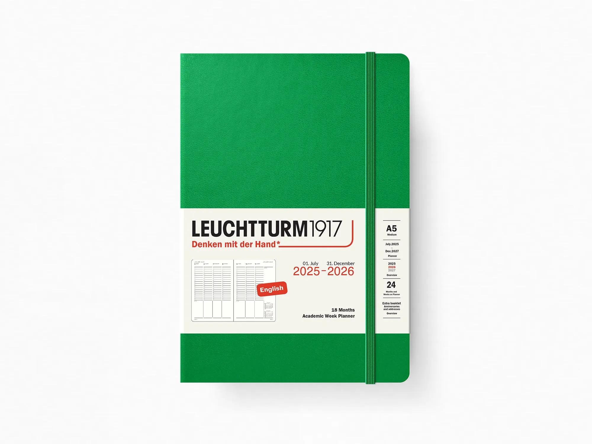2026 Leuchtturm 1917 Academic Planner 18 Months - SPRING LEAF Hardcover