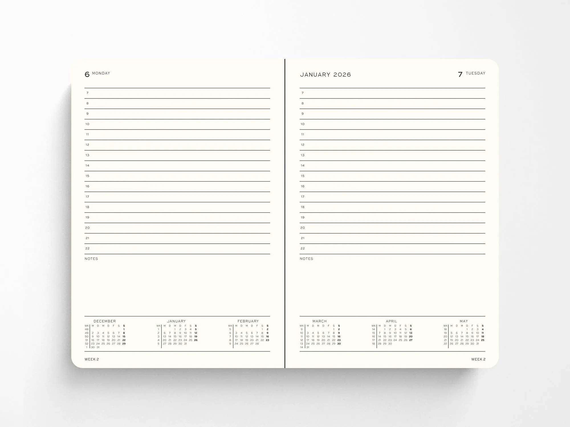 2026 Leuchtturm 1917 Daily Planner - PORT RED Hardcover, Ruled Pages