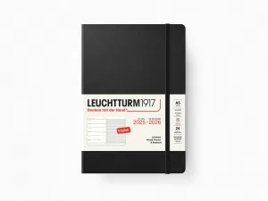 2026 Leuchtturm 1917 Weekly Planner & Notebook 18 Months - BLACK Hardcover, Ruled