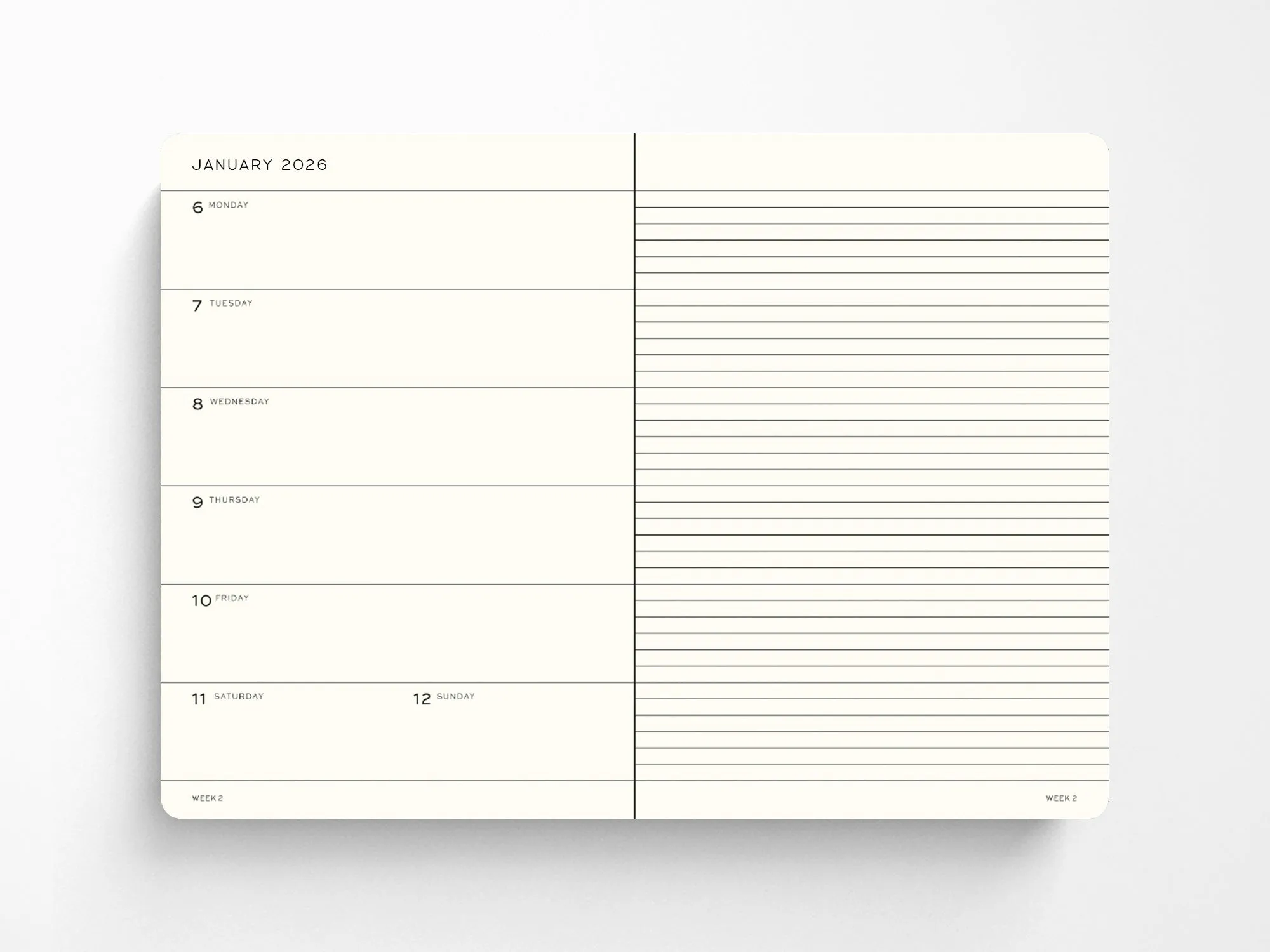 2026 Leuchtturm 1917 Weekly Planner & Notebook - PORT RED Hardcover, Ruled Pages