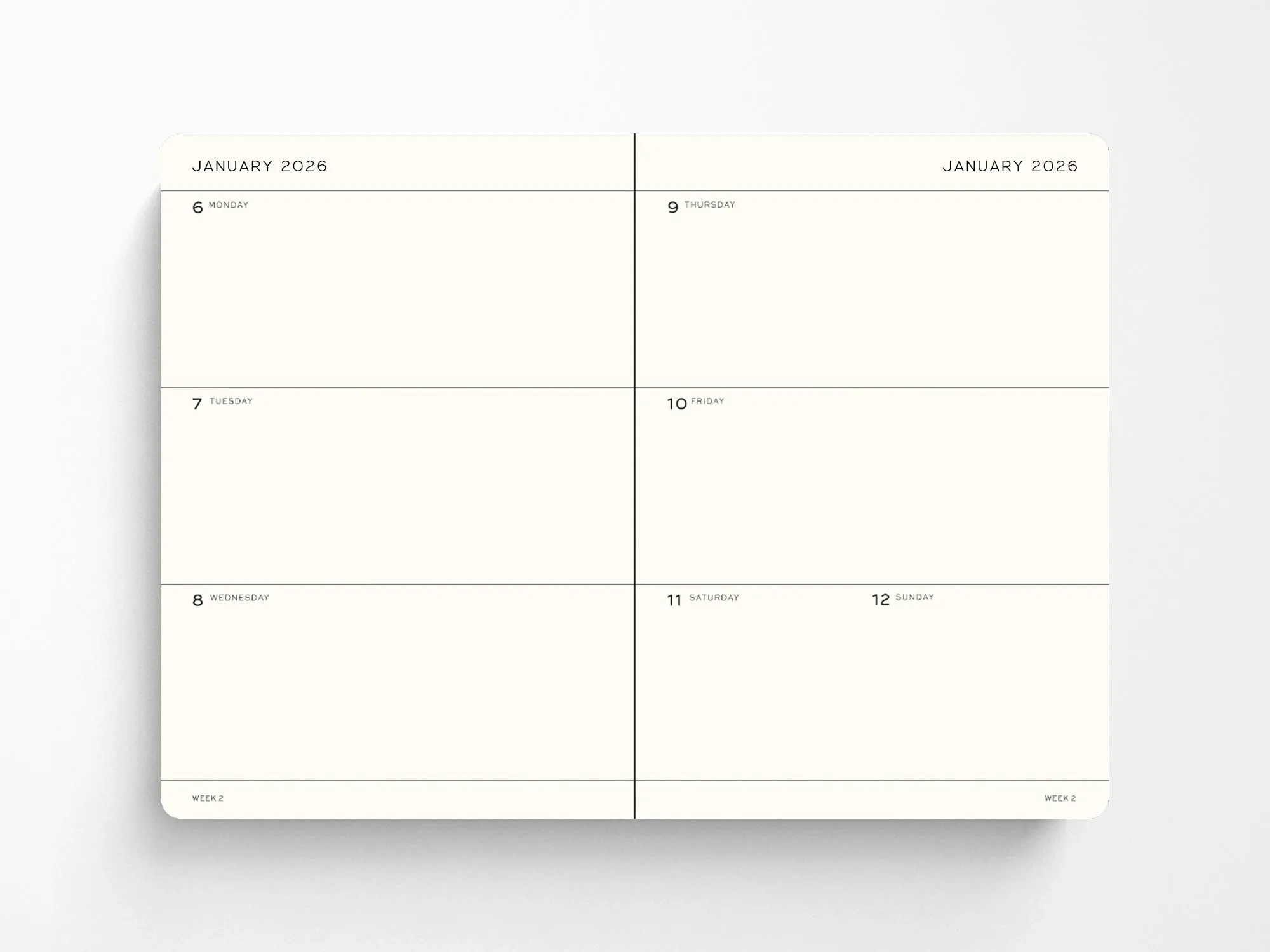 2026 Leuchtturm 1917 Weekly Planner - BLACK Hardcover