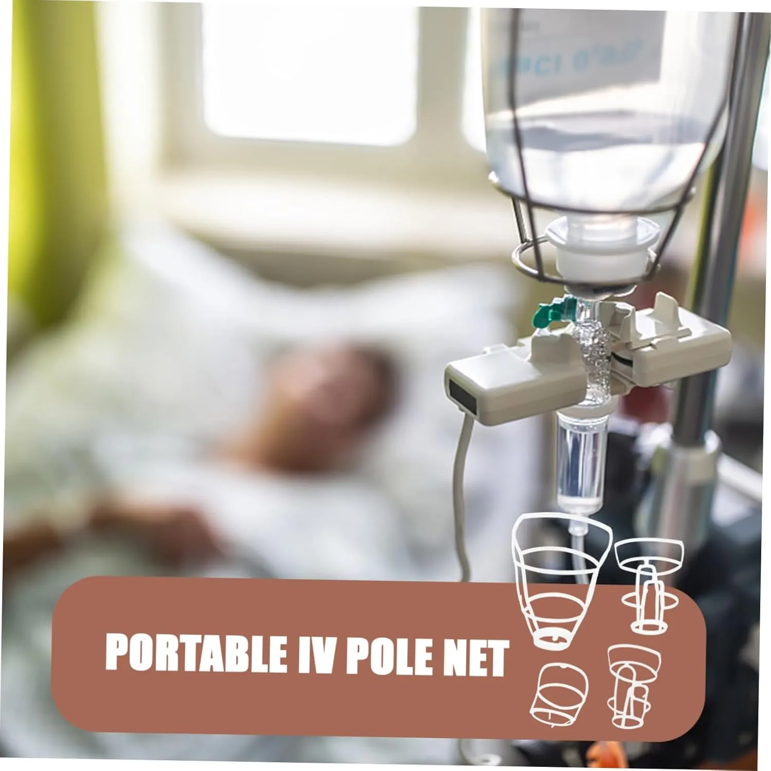 3 20pcs Hanging Nets for Saline Bottles Reusable Plastic Net Cages Secure Fit Design for Bottles and for Patient Use 20pcs*3