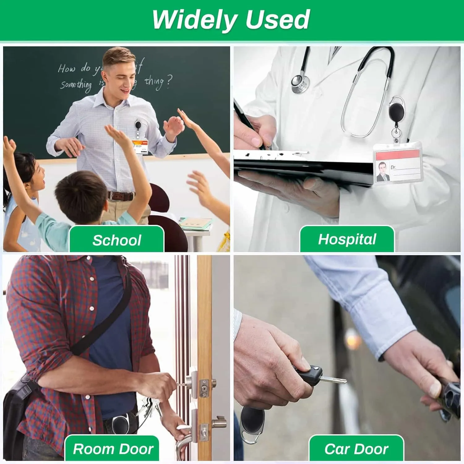 30 Pcs Retractable ID Badge Holders with Carabiner Reel Clip, Retractable Lanyards for Keys and Cards