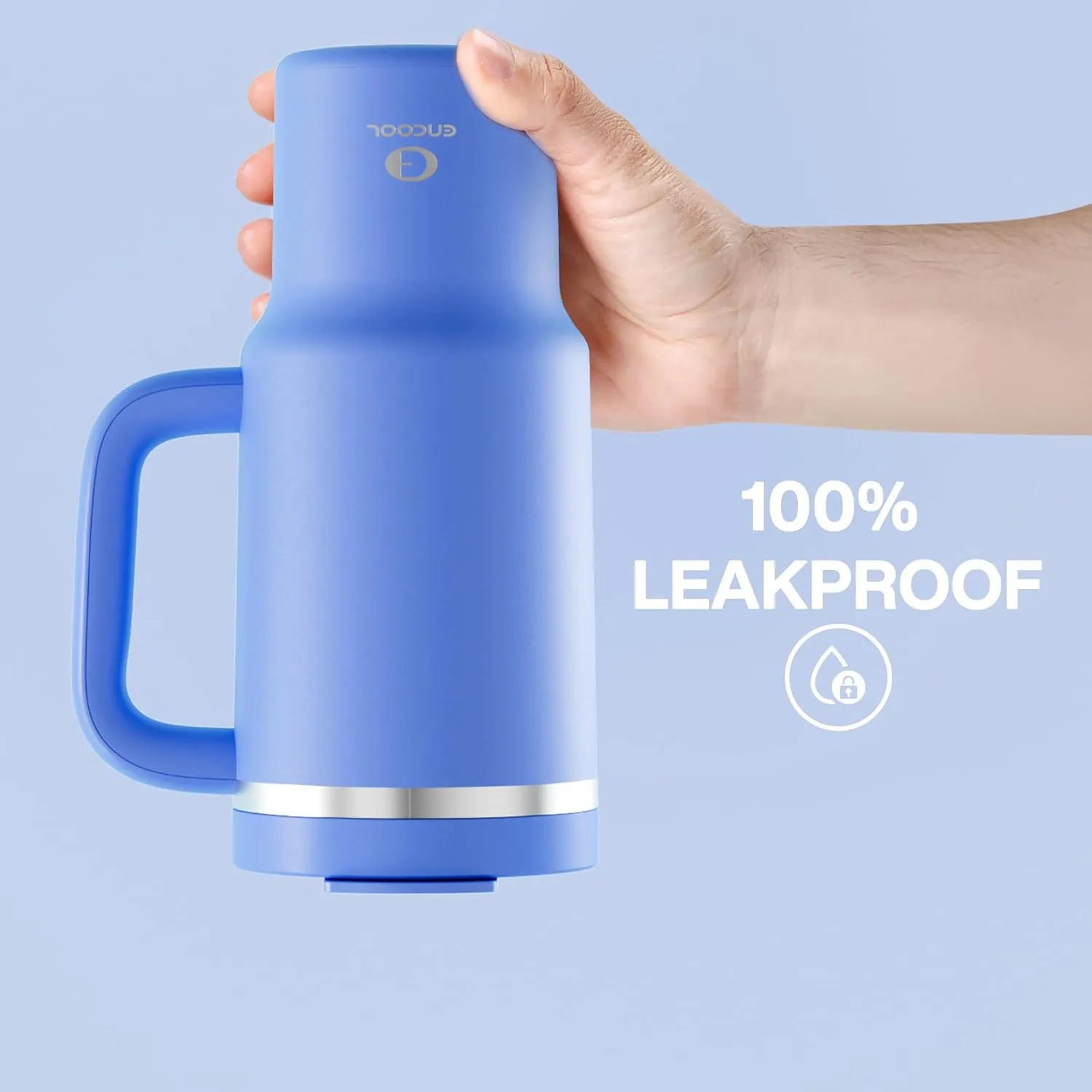 32 oz Tumbler with Handle and Straw: Stainless Steel Insulated Tumbler Keeps Cold for 24 Hours, Leakproof Travel Cup Fits in Cup Holder and BPA-Free, Cornflower Blue