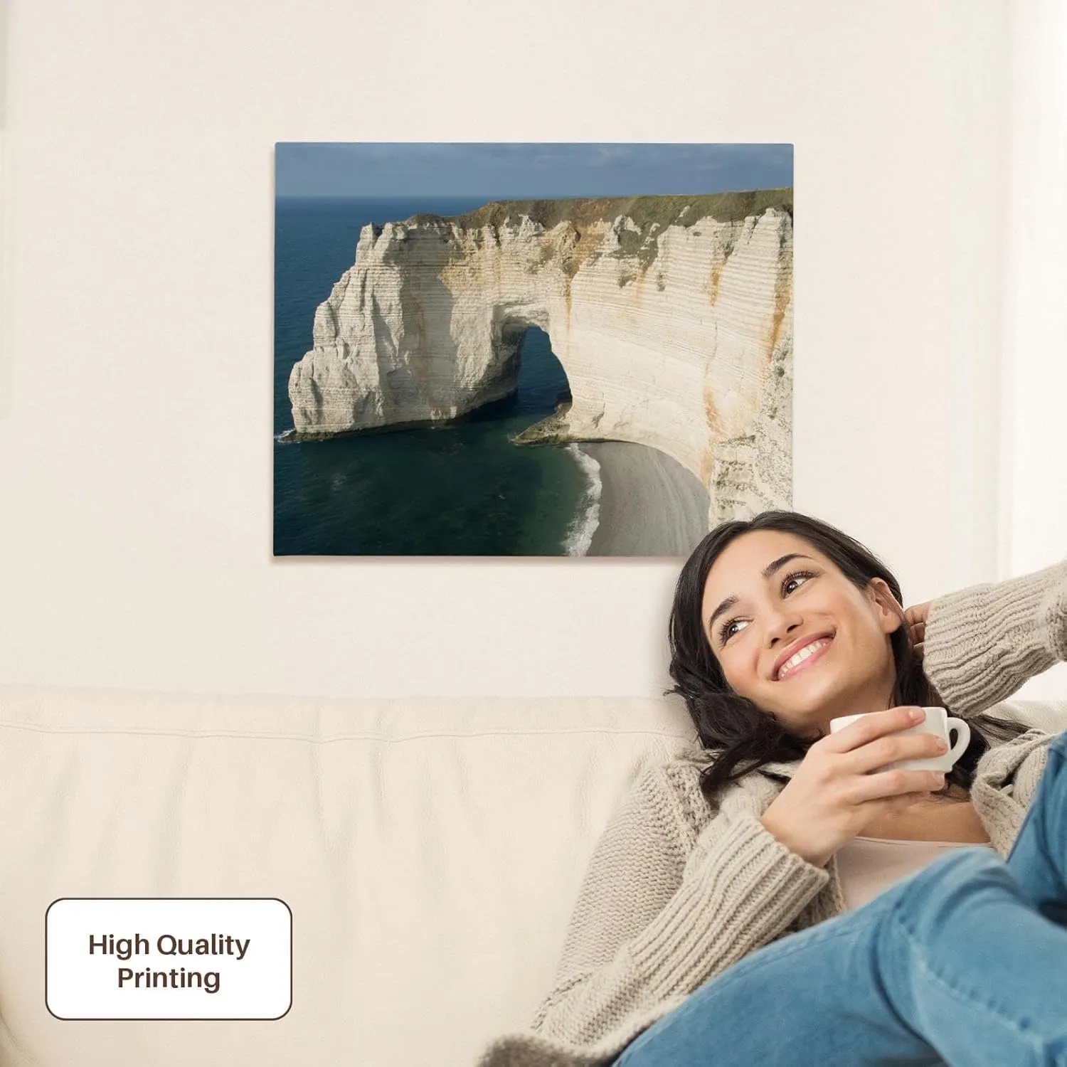 3dRose, Manneporte arch, cliffs, Etretat, Normandy, FRANCE - EU09 KSC0025 - Kevin Schafer, Museum Grade Canvas Wrap 20x16