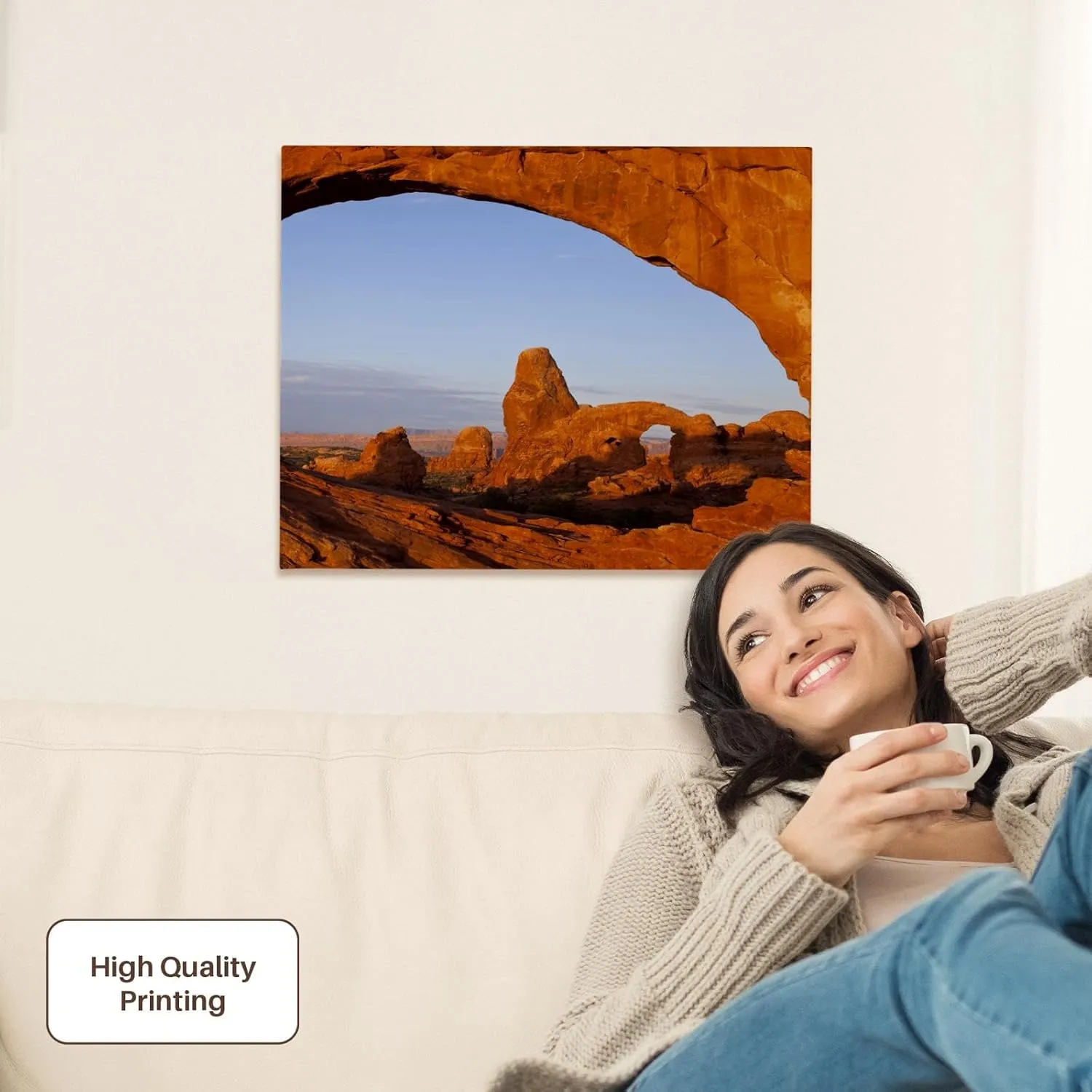 3dRose, North Window onto Turret Arch, Arches NP, Utah - US45 CHA0285 - Chuck Haney, Museum Grade Canvas Wrap 20x16