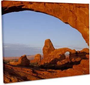 3dRose, North Window onto Turret Arch, Arches NP, Utah - US45 CHA0285 - Chuck Haney, Museum Grade Canvas Wrap 20x16