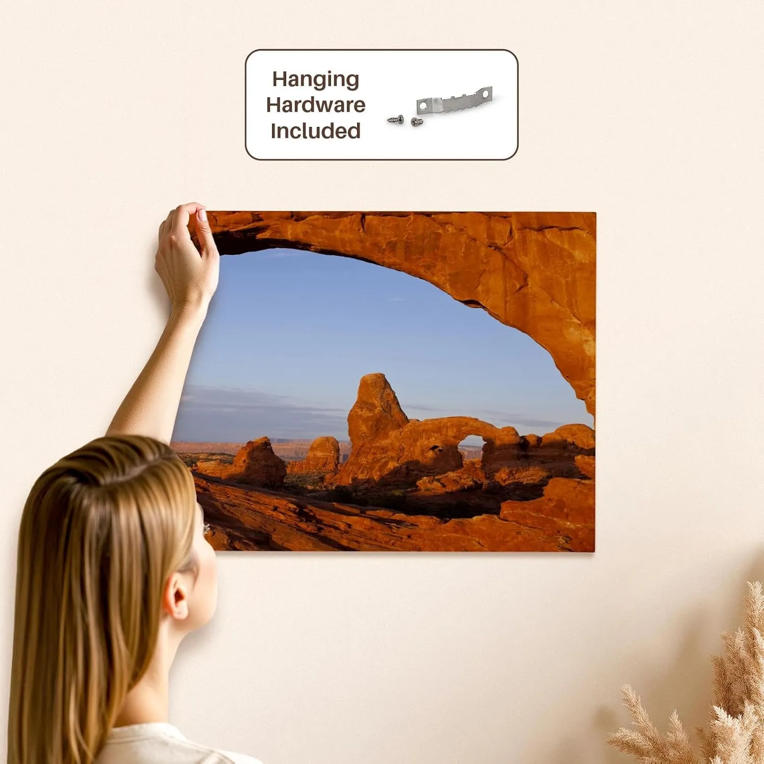 3dRose, North Window onto Turret Arch, Arches NP, Utah - US45 CHA0285 - Chuck Haney, Museum Grade Canvas Wrap 20x16