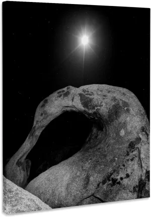 3dRose, USA, California, Sierra Nevada Mountains. Moonrise over arch, Museum Grade Canvas Wrap 16x20