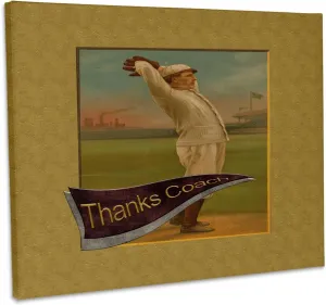 3dRose, Vintage Baseball Pitcher on Baseball Field, Thanks Coach, Museum Grade Canvas Wrap 20x16