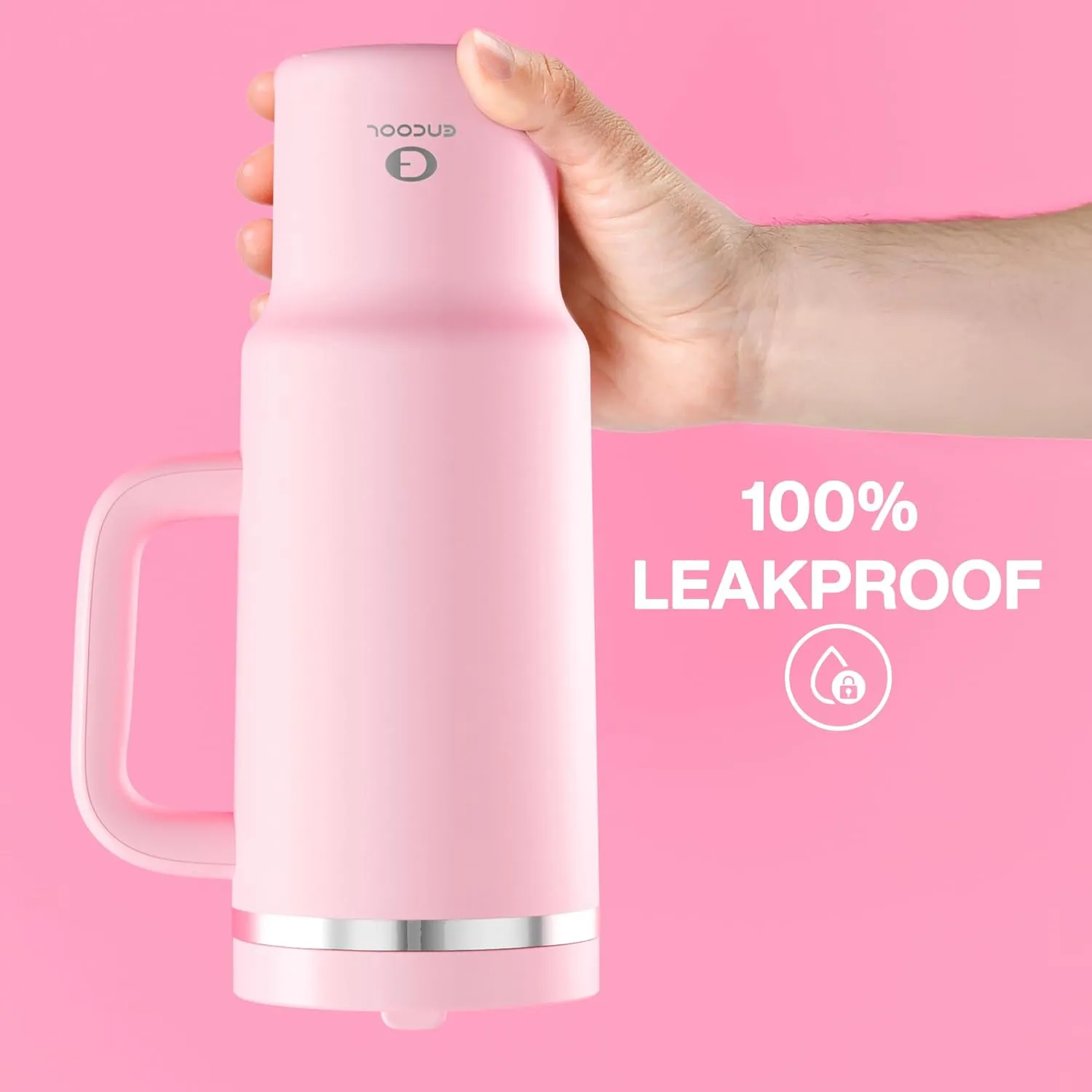 40 oz Tumbler with Handle and Straw: Stainless Steel Insulated Tumbler Keeps Cold for 24 Hours, Leakproof Travel Cup Fits in Cup Holder and BPA-Free, Cotton Candy