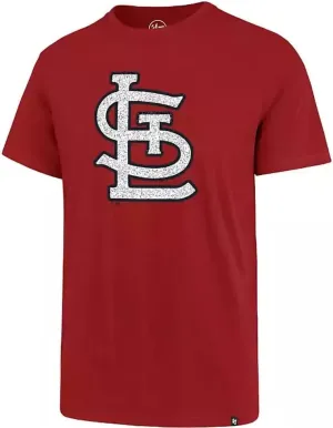 47 MLB Men's Team Color Distressed Imprint Primary Logo Wordmark Short Sleeve Baseball T-Shirt