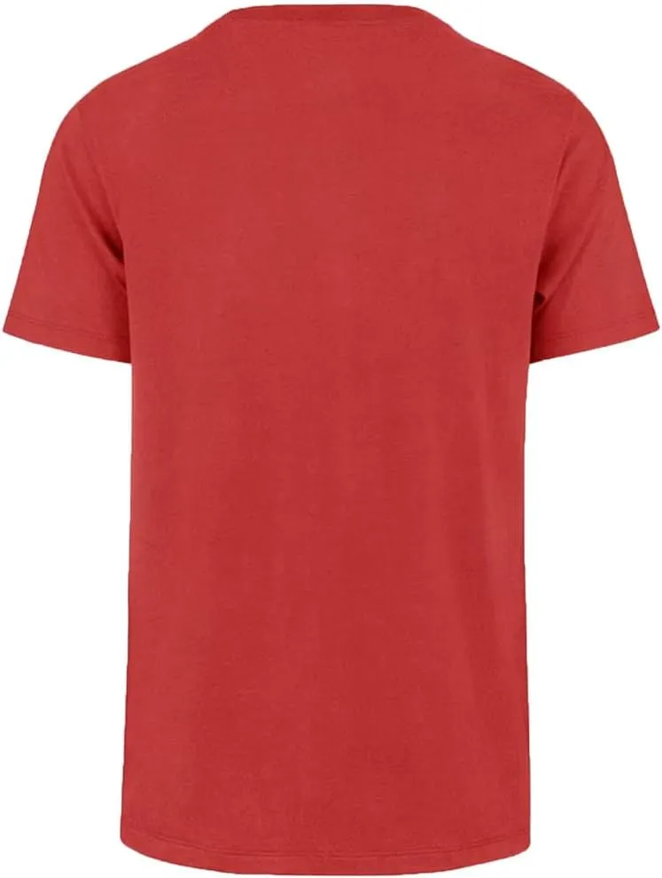 47 MLB Men's Team Color Distressed Imprint Primary Logo Wordmark Short Sleeve Baseball T-Shirt