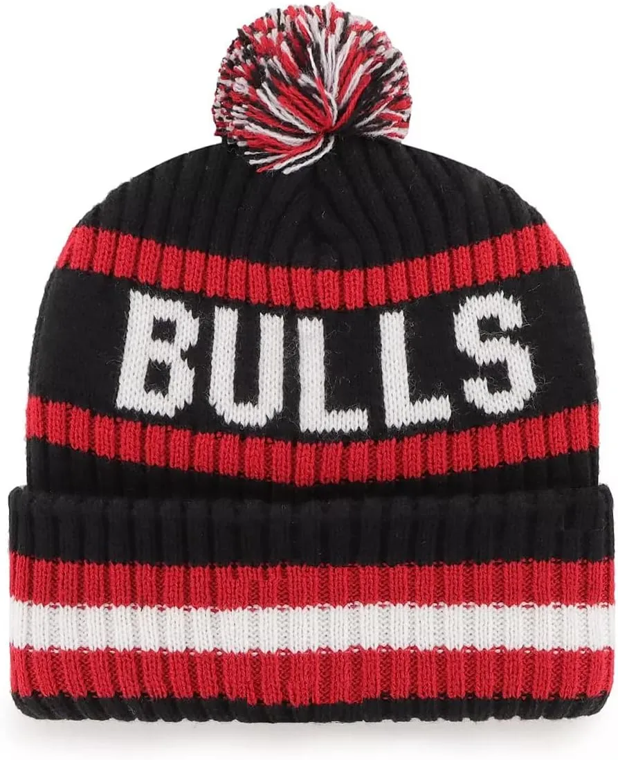 47 NBA Unisex-Adult Team Color Officially Licensed Primary Logo Bering Sport Knit Cuffed Pom Beanie Cold Weather Hat