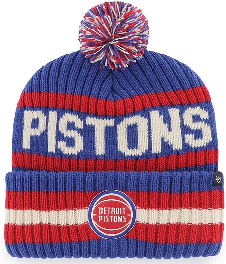 47 NBA Unisex-Adult Team Color Officially Licensed Primary Logo Bering Sport Knit Cuffed Pom Beanie Cold Weather Hat