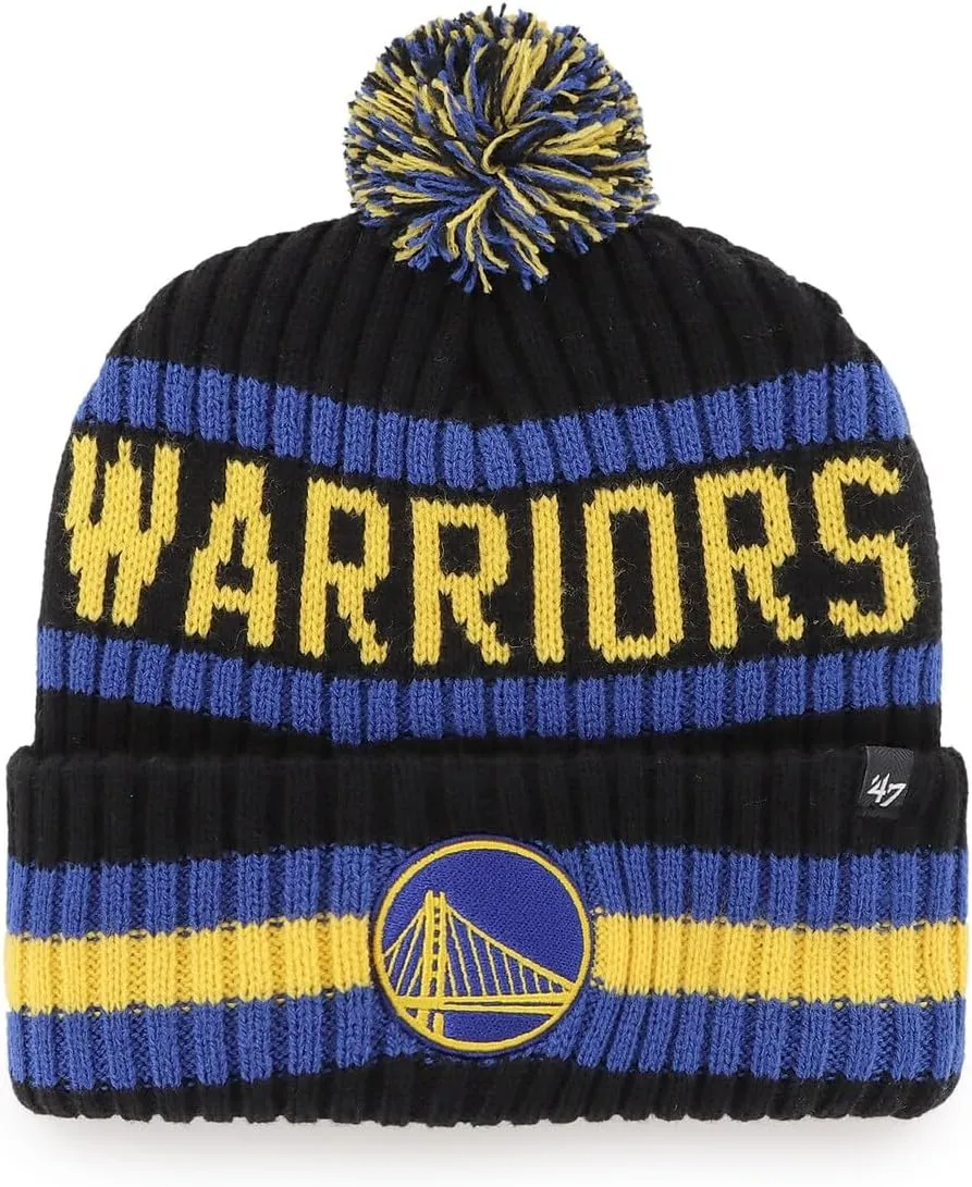 47 NBA Unisex-Adult Team Color Officially Licensed Primary Logo Bering Sport Knit Cuffed Pom Beanie Cold Weather Hat