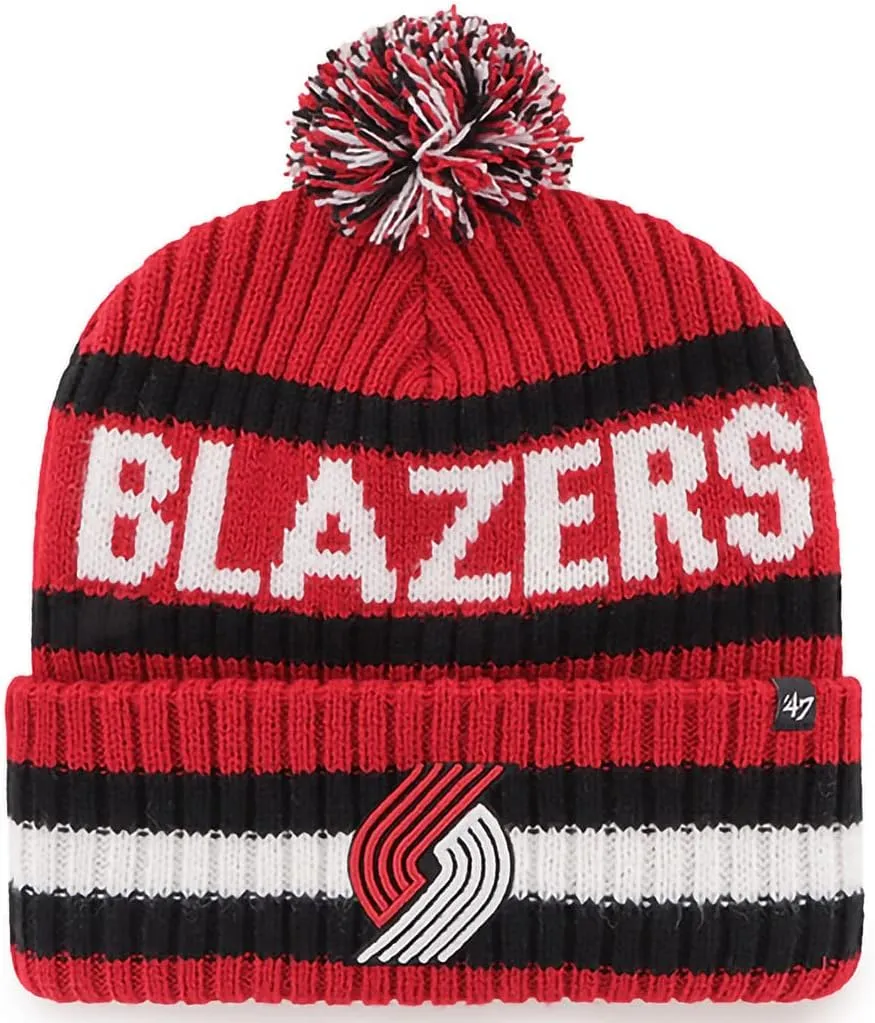 47 NBA Unisex-Adult Team Color Officially Licensed Primary Logo Bering Sport Knit Cuffed Pom Beanie Cold Weather Hat