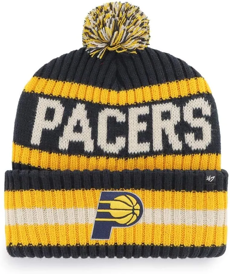 47 NBA Unisex-Adult Team Color Officially Licensed Primary Logo Bering Sport Knit Cuffed Pom Beanie Cold Weather Hat