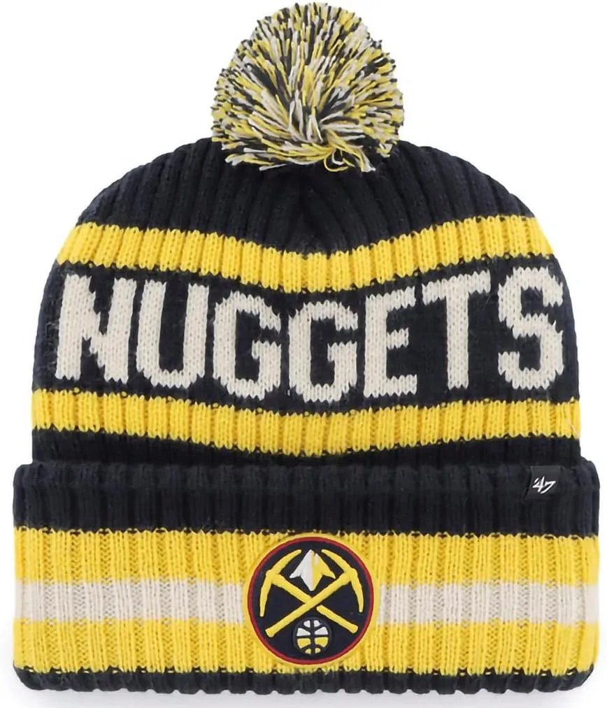 47 NBA Unisex-Adult Team Color Officially Licensed Primary Logo Bering Sport Knit Cuffed Pom Beanie Cold Weather Hat