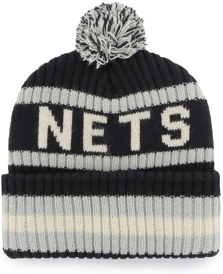 47 NBA Unisex-Adult Team Color Officially Licensed Primary Logo Bering Sport Knit Cuffed Pom Beanie Cold Weather Hat