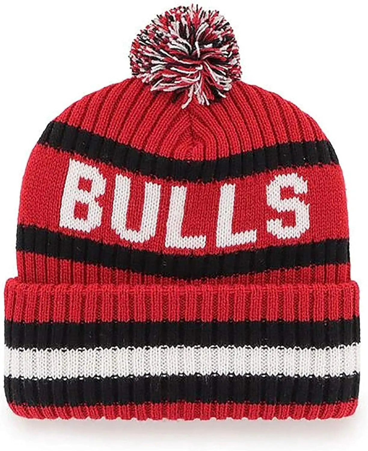 47 NBA Unisex-Adult Team Color Officially Licensed Primary Logo Bering Sport Knit Cuffed Pom Beanie Cold Weather Hat