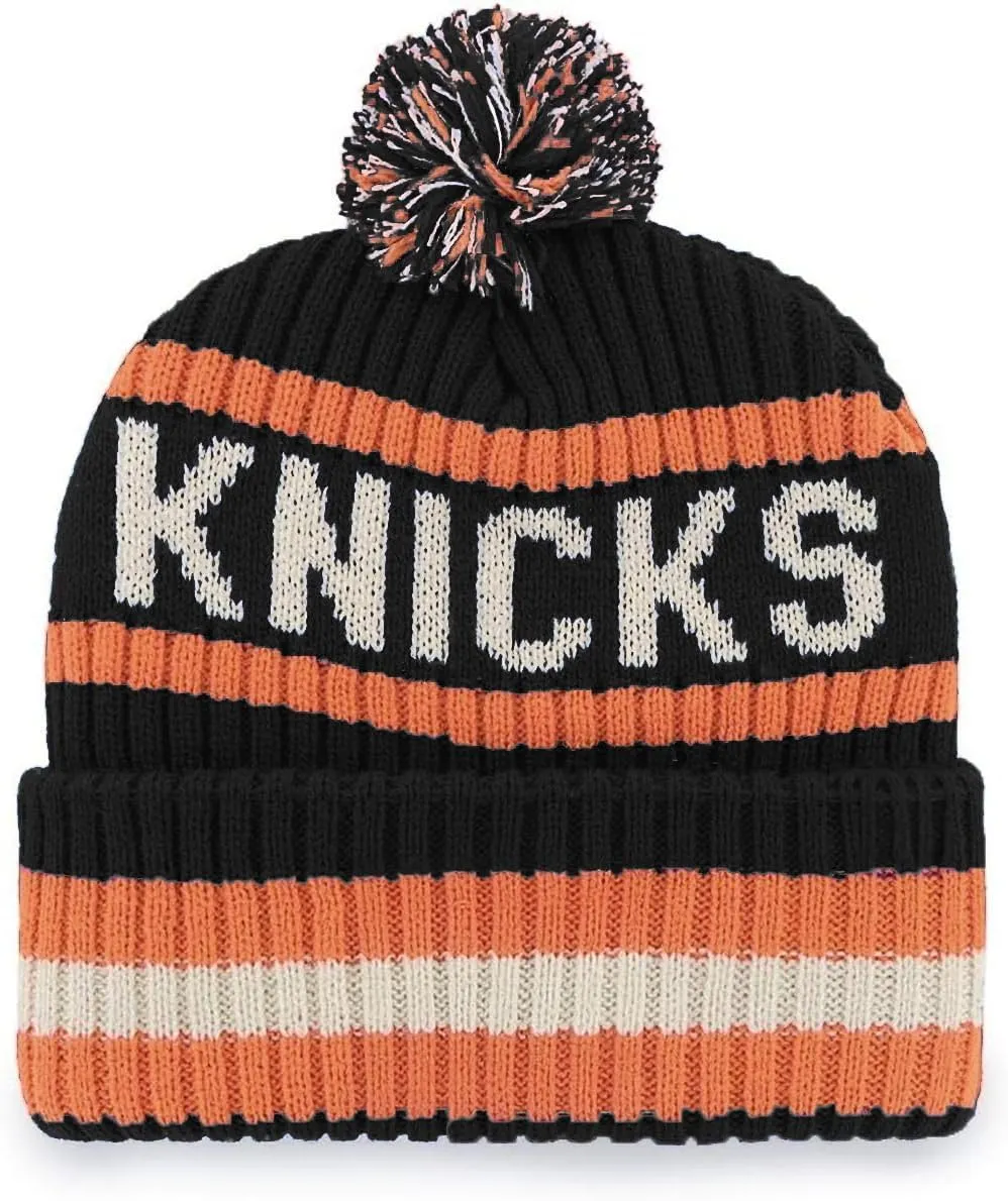 47 NBA Unisex-Adult Team Color Officially Licensed Primary Logo Bering Sport Knit Cuffed Pom Beanie Cold Weather Hat
