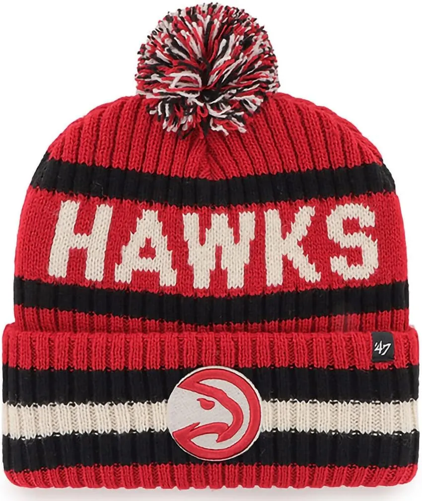 47 NBA Unisex-Adult Team Color Officially Licensed Primary Logo Bering Sport Knit Cuffed Pom Beanie Cold Weather Hat