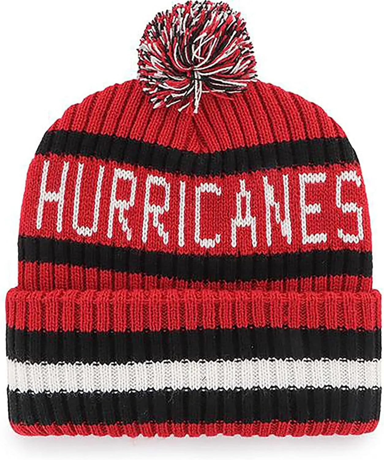 47 NHL Unisex-Adult Team Color Officially Licensed Primary Logo Bering Sport Knit Cuffed Pom Beanie Cold Weather Hat