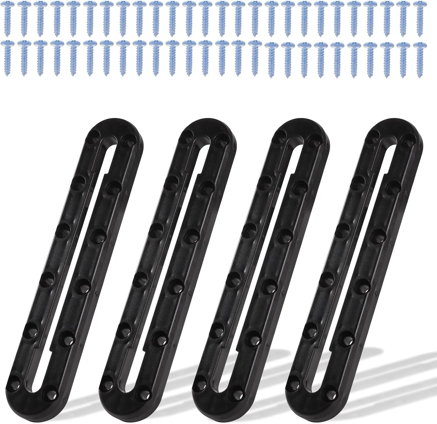 4pcs Kayak Tracks, 9.2 inch Kayak Low Profile Track with 52 Screws Kayak Rail Accessories Kayak Gear Track Mount for Fishing Rods Cup Holders Paddles Fish Finders Anchor Cleats